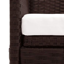 FAMIROSA Divano da Giardino con Tettoia in Polyrattan Marrone