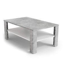 Vicco Tavolino da divano Tavolino da salotto Cemento Bianco con ripiano