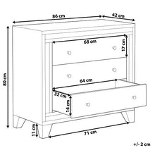 Beliani Credenza Moderna Specchiata Glam 3 Cassetti Effetto Diamante Contay