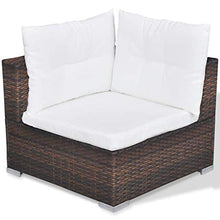 vidaXL Divano da Giardino 28 pz in Polirattan Marrone Sofa Tavolo Sgabelli