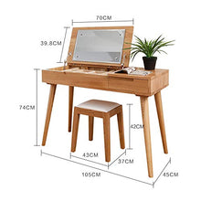 Wuxingqing Tavolo da toeletta Vanity Set for Le Ragazze con attenuato Sgabello, Nordic Camera Makeup Dressing Table con Flip Top Specchio e 1 Cassetti per Regalo Donna Ragazza Bambini