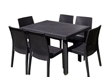 Set da Giardino Tavolo con 6 Sedie Aria Marrone Scuro