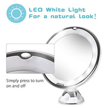 YQ&TL Specchio cosmetico a LED Specchio da Barba Ventosa LeggeroSpecchio da Bagno Ruotato 360 ° Adatto per Famiglia e Viaggi 10x