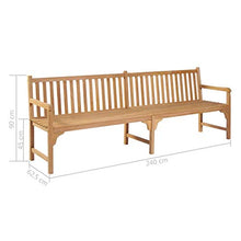 vidaXL Panca da Giardino con Cuscino Blu 240 cm in Massello di Teak