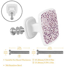 Fiore viola lavanda 4 PCS Pomelli per Porta, Pomolo per Mobile, Pomelli per Mobili con Viti, Maniglia per Armadietto, Pomelli per Porta, Pomelli per Cassetti per Porta, Armadio, Cassetto e Credenza