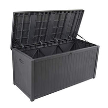 Grande Contenitore per Terrazze da Esterno, Impermeabile e Chiudibile a Chiave per Cuscini per Mobili da Giardino, Giochi da Piscina e Attrezzi da Giardino, Grigio/Marrone