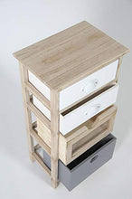 fumer Cassettiera 4 Cassetti 35x25x71 cm in Legno Massello Emily
