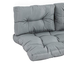 giordano shop Set 3 Cuscini Seduta e 2 Schienali per Pallet in Poliestere Imbottito Grigio Scuro