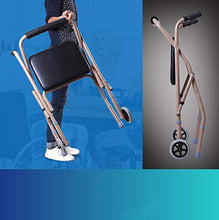 Telaio da passeggio Con Ruote Pieghevole con Sedile per Anziani Disabili Stampella Antiscivolo (Colore : A)