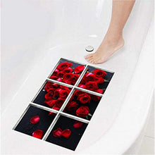 LIOOBO Appliques Vasca da Bagno di Sicurezza 3D Rosa Antiscivolo Autoadesiva Impermeabile Tappetino da Bagno Decalcomanie Carta da Parati per La Decorazione della Parete del Pavimento del Bagno