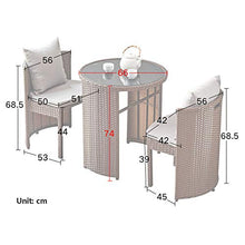 Aimir Set di Mobili da Giardino per Esterni, Set di 3 Pezzi di Tavolo Rotondo in Rattan E Sedia Set di Mobili per Esterni con Sedia Creativa di Moda,Nero