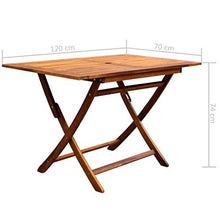 FGVBC Set da Pranzo da Esterno in Legno massello di Acacia 5 Pezzi Sedia da Giardino Pieghevole da Giardino Ombrellone da Esterno