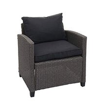 Mendler Salottino da Giardino con Tavolo e 2X Pouf HWC-E95 polyrattan Grigio Cuscini Antracite