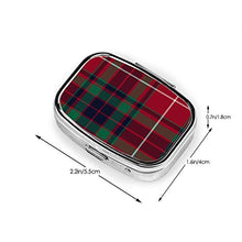 Fraser - Portapillole quadrato per medicine, motivo tartan rosso