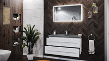 Mobile bagno granito G654 Damo 100cm,1 foro, bianco lucido, specchio