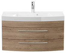 Mobile bagno curvo Bella 100cm rovere chiaro
