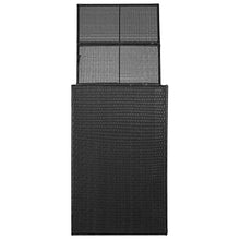 SKM Copribidone Singolo Spazzatua Nero 76x78x120 cm in Polyrattan