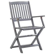 vidaXL Sedie da Giardino Pieghevoli 4pz con Cuscini in Massello Acacia