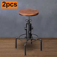 Wangkangyi 2 sgabelli da bar, design industriale, altezza regolabile, stile vintage, 34 x 34 x 60-80 cm