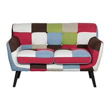 Totò Piccinni Divano Poltrona Pouf Tessuto Patchwork Alta qualità Top (Divano Patchwork 2 Posti)