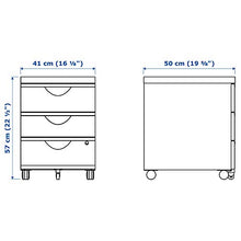Cassettiera ERIK con 3 cassetti su ruote 41x50x57 cm bianco