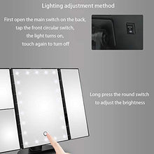 KK Timo. Sensore tattile Pieghevole a Tre Lati a LED Lente d'Ingrandimento Batteria di Ricarica USB Doppio Specchio Triplo for Trucco/Specchio