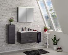 Fackelmann LED specchio da bagno 80 cm Rovere Scuro efficienza energetica A + + Serie B. perfetto