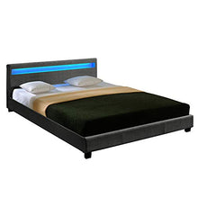 Corium Letto-LED in Tessuto Grigio Scuro di Alta qualitá 140x200cm incl. Telecomando