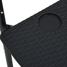 E E-NICES Tavolo da Balcone Pensile Nero 60x64x83,5cm Plastica Rattan