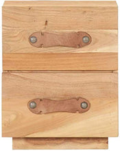 HappyL Comodino Letto Armadio con 2 cassetti 40x30x50 Cm Solido Legno di Recupero