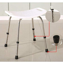 LXLAMP Sgabello da Doccia, Sgabello Bagno Vecchio Sgabello Bagno Antiscivolo, Staffa in Alluminio/Sgabello in Plastica/Tappetino Antiscivolo / 6 Altezza Regolabile