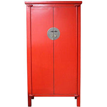 Etnicart - Armadio cinese rosso-90x170x40-Mobili etnici per camera letto salone ingresso cucina arredamento etnico