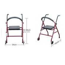 Telaio da passeggio Roller Pieghevole Leggero A Due Ruote con Sedile Imbottito E Maniglie Ergonomiche (Rosso)