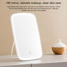 Dewanxin - Specchio cosmetico a LED, con Luce, Schermo Touch, USB Ricaricabile, Angolo Regolabile, per Bagno e toeletta, Bianco