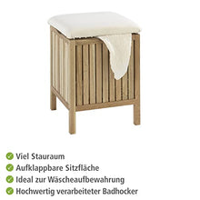 WENKO Sgabello da bagno Norway - Sgabello da bagno, Legno Noce, 39 x 52 x 39 cm, Noce
