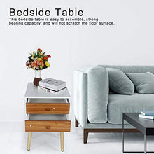 Dioche - Comodino moderno per la notte, design industriale, in legno, con 2 cassetti, 40 x 40 x 58 cm