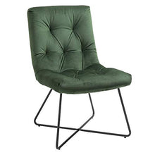 homcom Sedia per Soggiorno, Cucina o Sala da Pranzo Moderna e Imbottita in Metallo Nero e Tessuto Verde 55x75x90cm