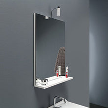 Kiamami Valentina MOBILE BAGNO BIANCO ECONOMICO DA 56 CM + LAVABO, SPECCHIO E LUCE