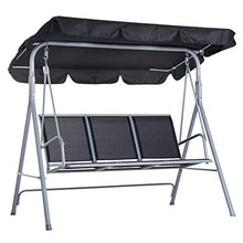 giordano shop Dondolo 3 Posti da Giardino 170x110x153 cm in Acciaio Nero e Argento