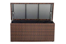 CLP Cassapanca in polyrattan Comfy I per imbottitura da giardino, impermeabile, colore: marrone mélange, dimensioni: 150 litri