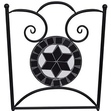 FAMIROSA Set Bistrò 3 pz con Mosaico in Ceramica Nero e Bianco