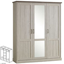 NovomeUBLE - Armadio a 3 ante, colore: rovere chiaro e marrone Emorure