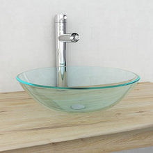 Tidyard Lavandino Bagno da Appoggio, Vetro Temprato con Vasca 42 cm Trasparente
