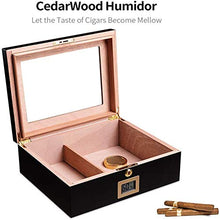 N / C Humidor per sigari da Tavolo con igrometro, Materiale in Legno di Cedro di Alta qualità, Grandi Dimensioni, Superficie Liscia, divisore Regolabile Morbido e Confortevole