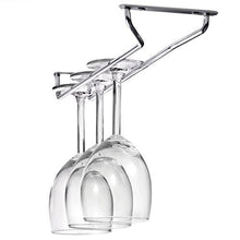 Binario porta bicchieri, placcato in cromo, 25 cm, per bicchieri di vino e champagne