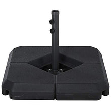 miozzi Base per Ombrellone da Giardino 80x80x50 cm in Plastica 60 Litri Nero