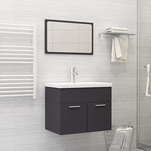 vidaXL Set Mobili da Bagno 2 pz Grigio in Truciolato