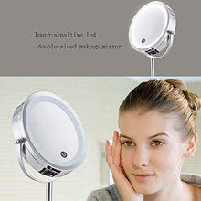 Specchio per Il Trucco, Specchi per Il Trucco del Bagno Specchi Portatili Specchio ingranditore 5X ingrandito Illuminato a Doppia Faccia Rotondo, Specchi da Barba Specchio ingranditore