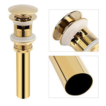 Fdit Pop Up di scarico stopper bacino scolapiatti con troppopieno per lavabo bagno rubinetto nave Golden