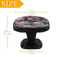 chrysanthemum and peonies Pomelli per Porta Set di 4 Pomelli per Mobili Manopole per Cassetti Cucina Armadio Vetro